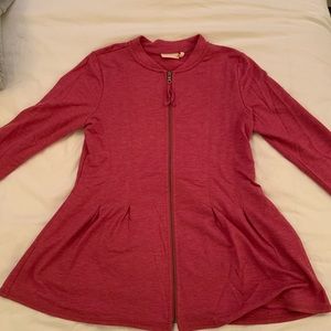 Pink flowy zip up